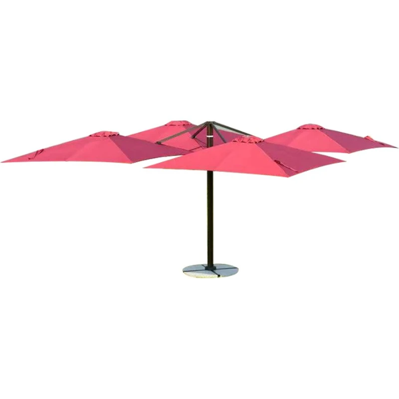 

Parasol Outdoor four-head oversized Roman umbrella Four-head hanging Single column Garden square Sun