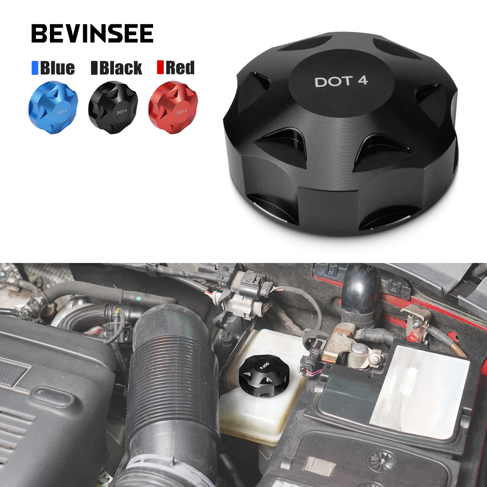 

BEVINSEE Brake Fluid Reservoir Bottle Tank Cap 5Q0611349B for VW Golf 6 for Golf 7 for Passat for Jetta for Tiguan for Scirocco