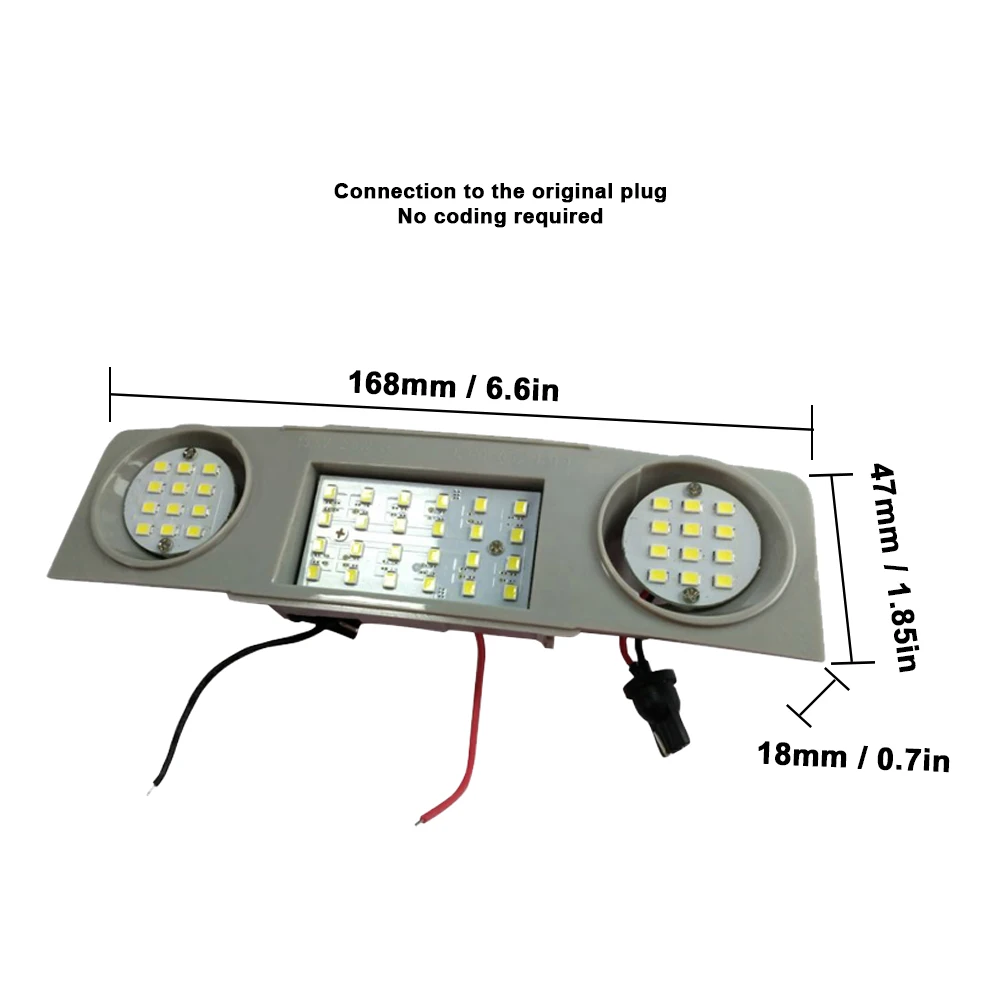 

2Pcs Front+Rear Car Dome Roof Light Roof Reading Lamp For- Passat CC Golf 4 5 6 Plus Jetta 1K2 Scirocco Sharan Tiguan