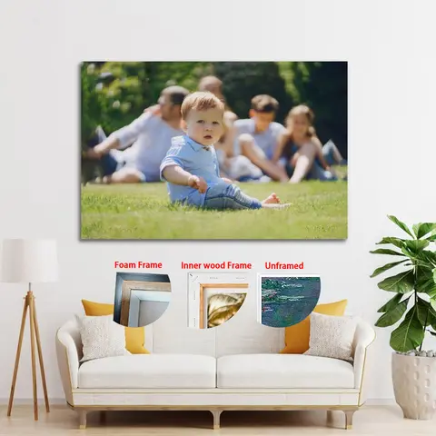 Frame/Unframe Custom Canvas Prints with Your Photos Personalized Canvas Wall Art Customized Poster for Home Decor