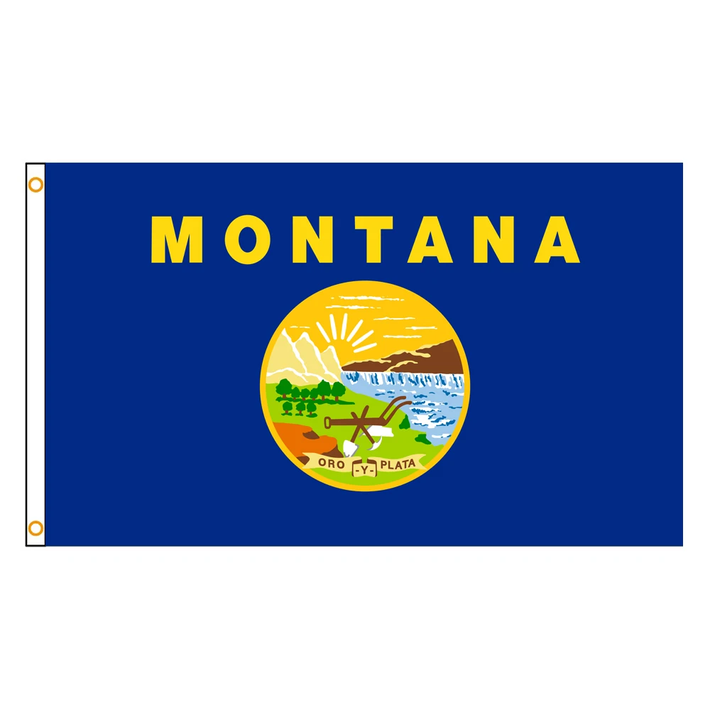 3x5 Ft Montana Flag Vivid Color and Fade proof a state of the United States Flags Polyester with Brass Grommets 3 X 5 Ft