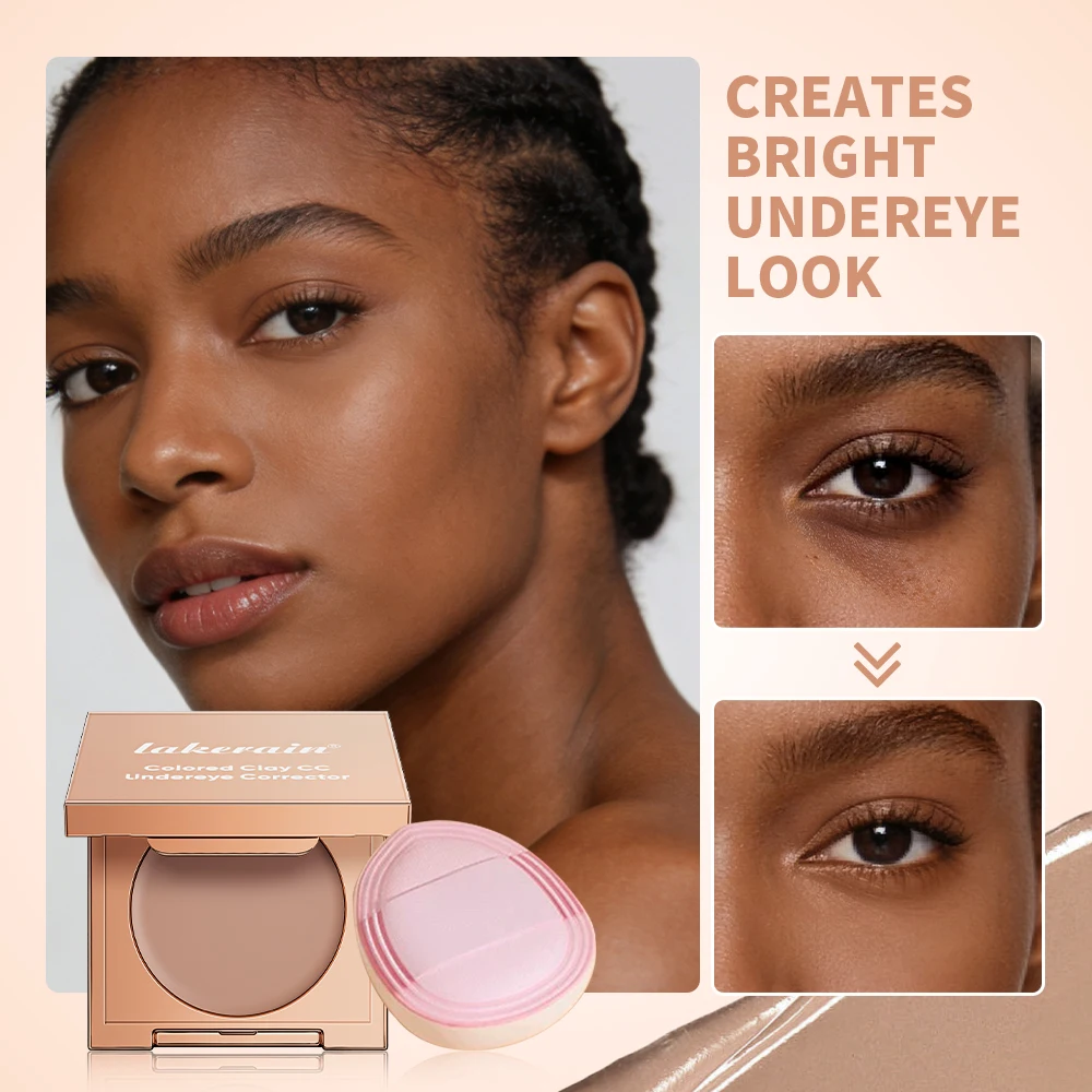 Colored CC Undereye Corrector Concealer With Puff Cover Dark Circles Acne Pores Long Lasting Eyes Korean Makeup Brightening Skin