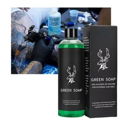 Tattoo Cleaning Liquid Green Soap Soothing Solution Wound Relieve For Removal Of Dried Blood And Protein Soils From Skin