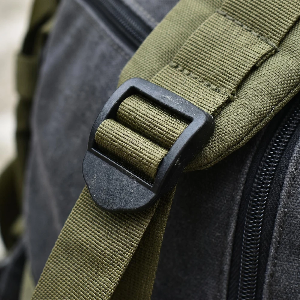 10pcs Plastic Ladder Lock Tri-Glides Slider Adjustable Buckle Belt Buckle Backpack Accessory Black