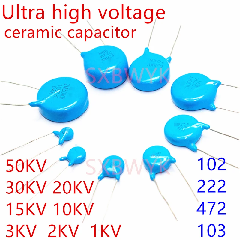 Ultra high voltage ceramic capacitor 50KV 30KV 25KV 20KV 15KV 10KV 3KV 2KV 1KV 103 102 222 472 1NF 10NF 2.2NF 4.7NF M K PF