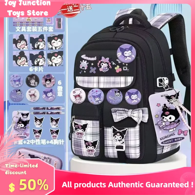 

Sanrio Kuromi Cinnamoroll Schoolbag Cartoon Bag Burden Reduction Lightweight High Capacity Child Backpack School Supplies Gifts