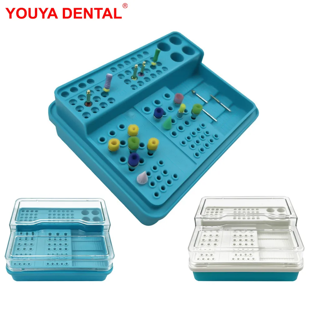 

96 Holes Plastic Endo Box Dental Organization For Burs Files Dental Bur Holder Polisher Disinfection Box Case Sterilization Tray