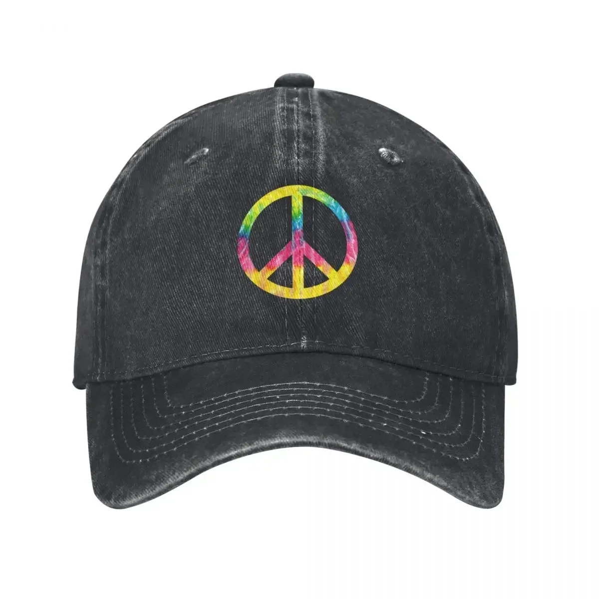 Tie-Dye Peace Sign Hippie Bohemian Festival Symbol Baseball Cap Male Hat Hat Baseball Cap Big Size Hat Caps For Men Women's