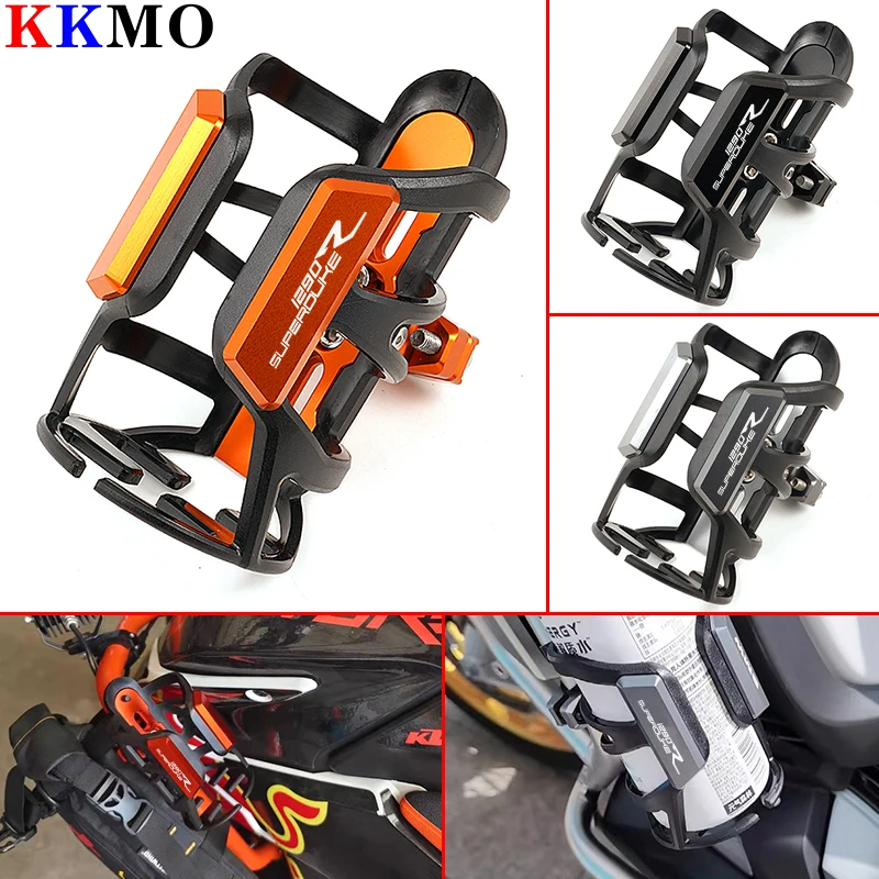

For 1290 Super Duke R SuperDuke R 2014-2024 Motorcycle Beverage Water Bottle Cage Drink Cup Holder Sdand Mount Accessories