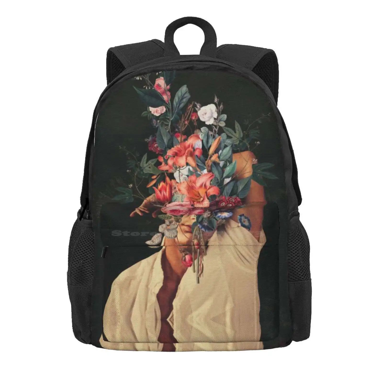 Roses Bloomed Every Time I Thought Of You Hot Sale Schoolbag Backpack Fashion Bags Frank Moth Bloom Floral Portrait Flowers