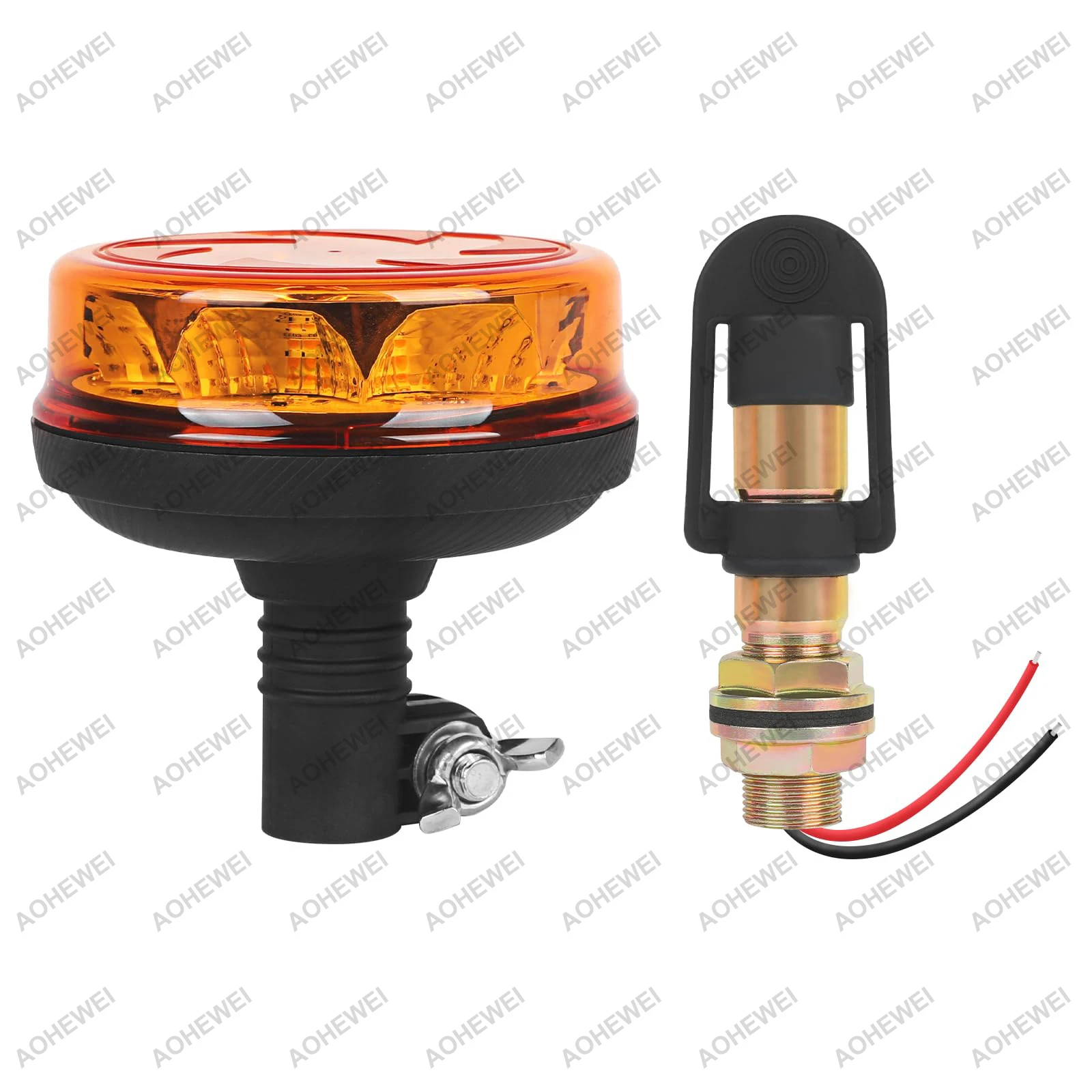 Amber Led Warning Light With I-Shaped Bracket 6 Modes Emergency Strobe Lights For Tractors