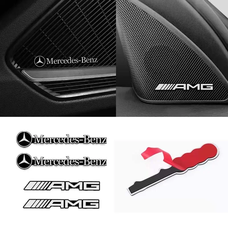 Car 3D metal Aluminum audio decorate Emblem Stickers for AMG Mercedes-Benz W205 W204 W213 X167 W222 A C E G S R CLS CLA CLK SLK