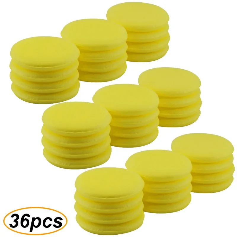 12-36 Stuks Auto Ronde Polijsten Pad Waxen Spons Auto Schuim Spons Wax Applicator Auto Detaillering Tool Auto schoonmaken Accessoires
