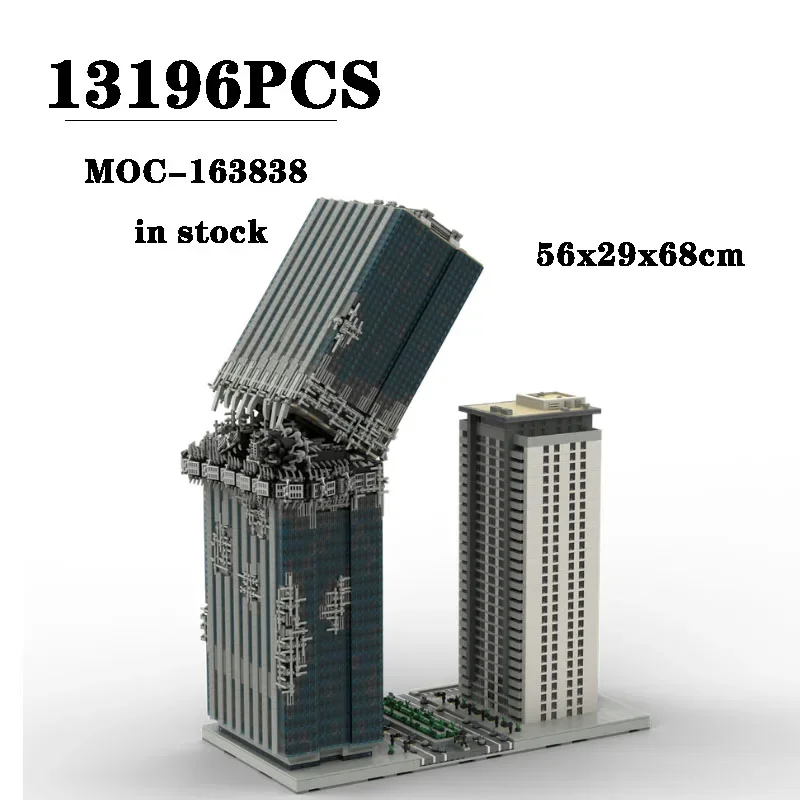 Building Block MOC-163838 Skyscraper Collapse Construction Model Ornaments 13196PCS Children\'s Birthday Gifts Christmas Toys