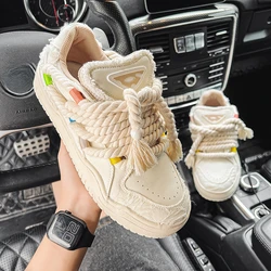 Men's Thick Sole Tennis Sneakers Fashion Skateboard Shoes Outdoor Casual Running Shoes Men's Lace-Up Zapatillas Hombre