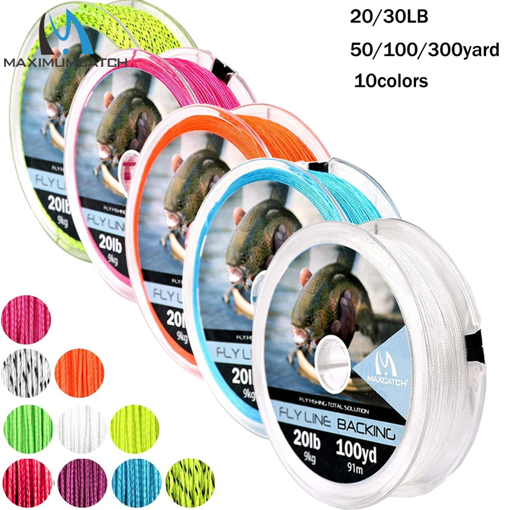 ماكسيموم كاتش مضفر خط دعم 20LB 30LB يطير خيط صنارة الصيد 50/100/300Yds قوي دائم متعدد الألوان دعم يطير خط #1