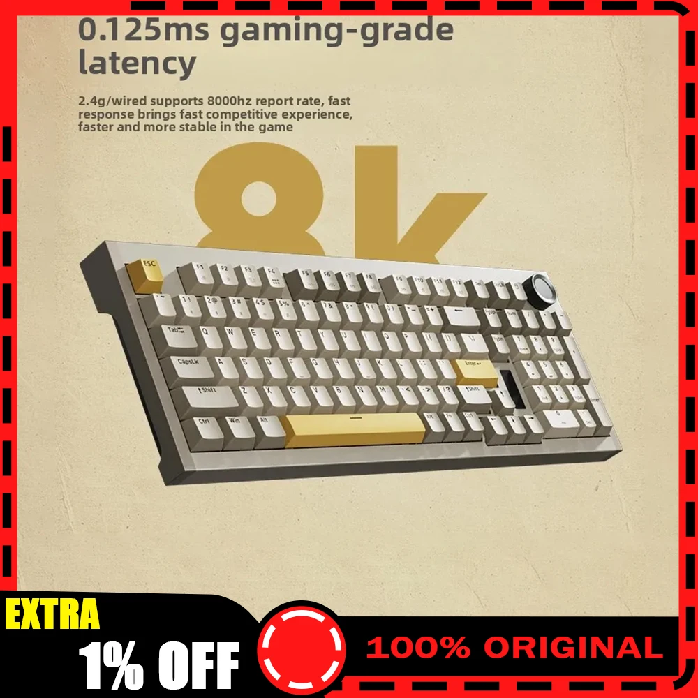 SKN Pixiu 96Ultra لوحة المفاتيح الميكانيكية اللاسلكية ثلاثي الوضع المزدوج 8K سبائك الألومنيوم الرياضة الإلكترونية لوحة المفاتيح طوقا قذيفة بدون قاع مخصص #1