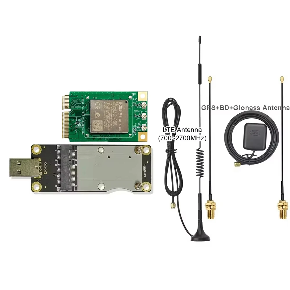 BG95-M3 MINI PCIE Modem With 4G GNSS Antenna MHF1 Pigtail USB2.0 Adapter Multi-mode LPWA LTE Cat M1/Cat NB2/EGPRS Module