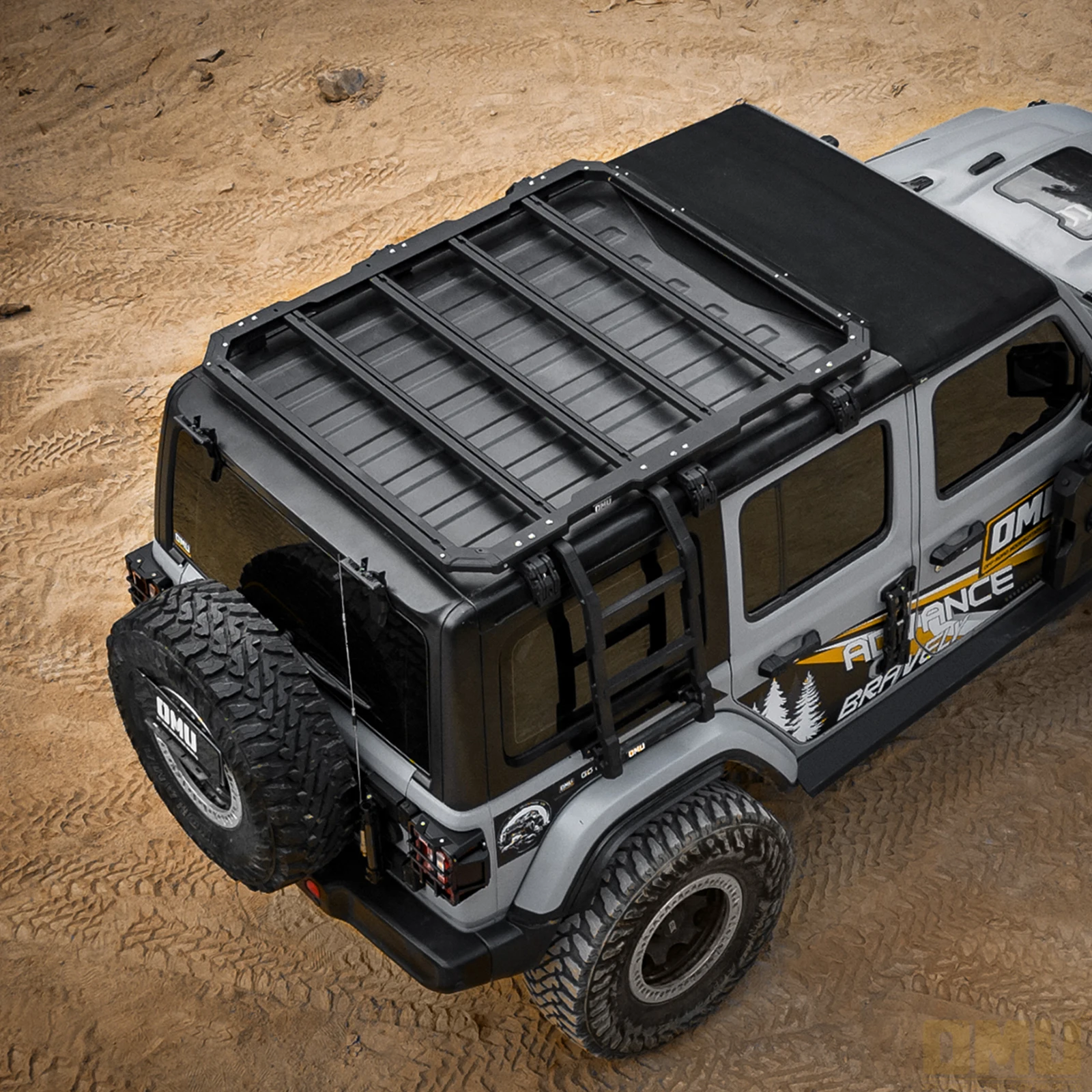 Heavy Duty Aluminum Roof Cargo Luggage Carrier Black OMU Roof Rack Mod Parts for Jeep Wrangler JL Not for Sky One-Touch Softtop