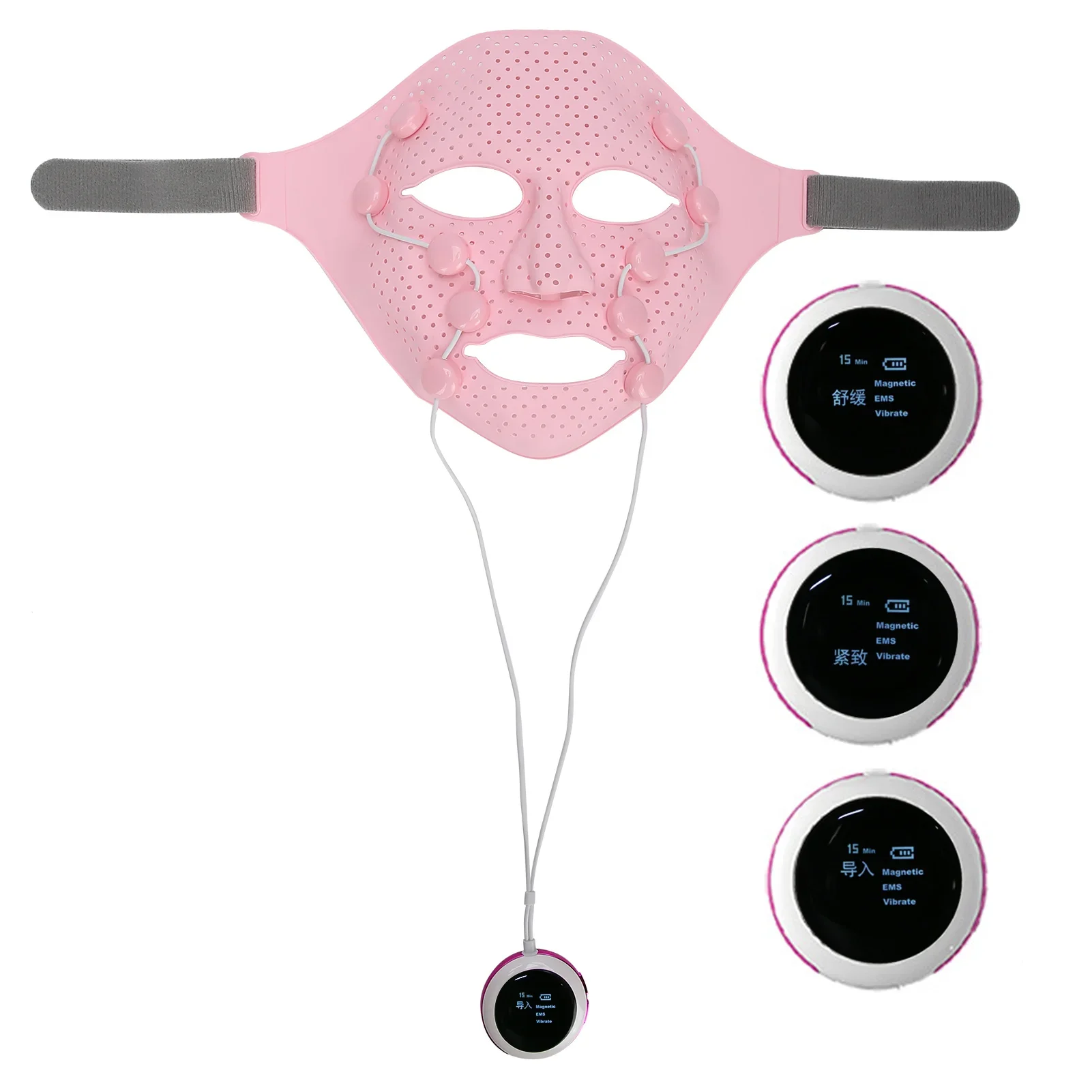 Siliconen Ems Gezichtsmasker Elektrische V-Vormige Face Lifting Afslankend Gezicht Massager Anti Rimpel Ems Vibratie Therapie Apparaat Schoonheid