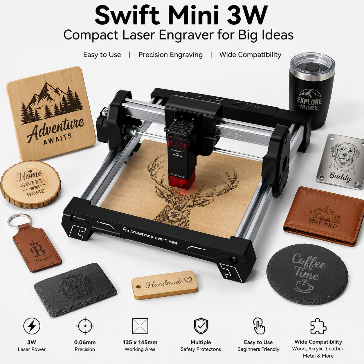 3D Printing Design Software - ATOMSTACK Swift Mini Incisore Laser Portatile