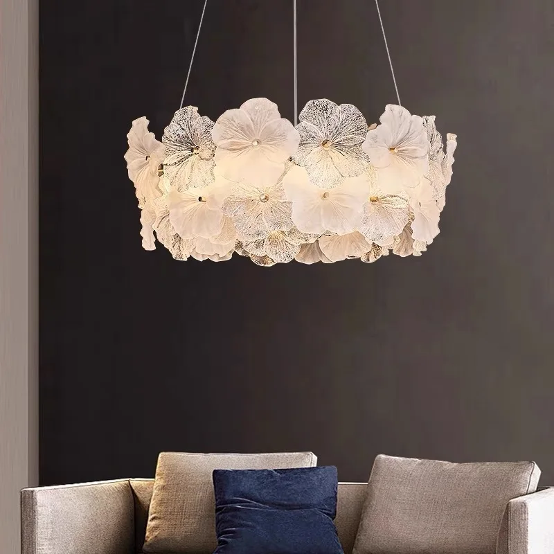 Flower Glass LED Ceiling Lights Living Room Home Pendant