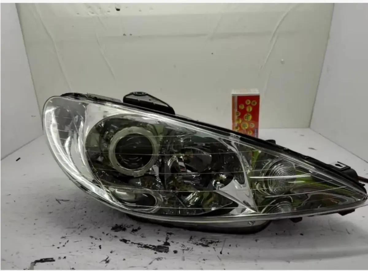 

Автомобильная светодиодная фара с двумя лучами для Peugeot 206 Angel Eye DRL, дневные ходовые огни, указатель поворота