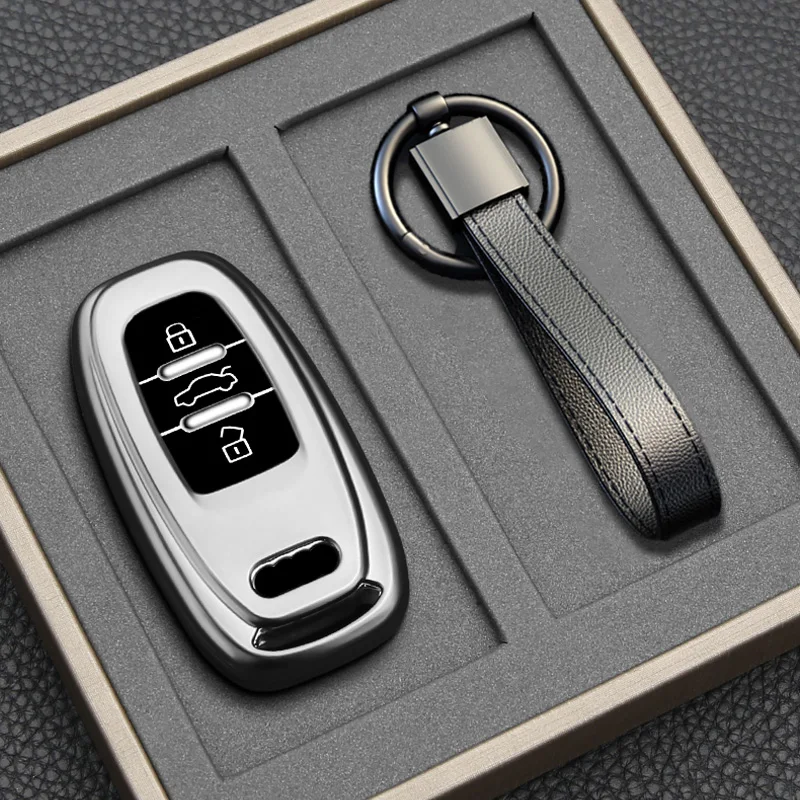 Soft TPU Car Key Fob Cover For Audi A1 A3 A6 C5 C6 Q3 Q2 Q7 TT TTS R8 S3 S6 RS3 RS6 A4 Keychain