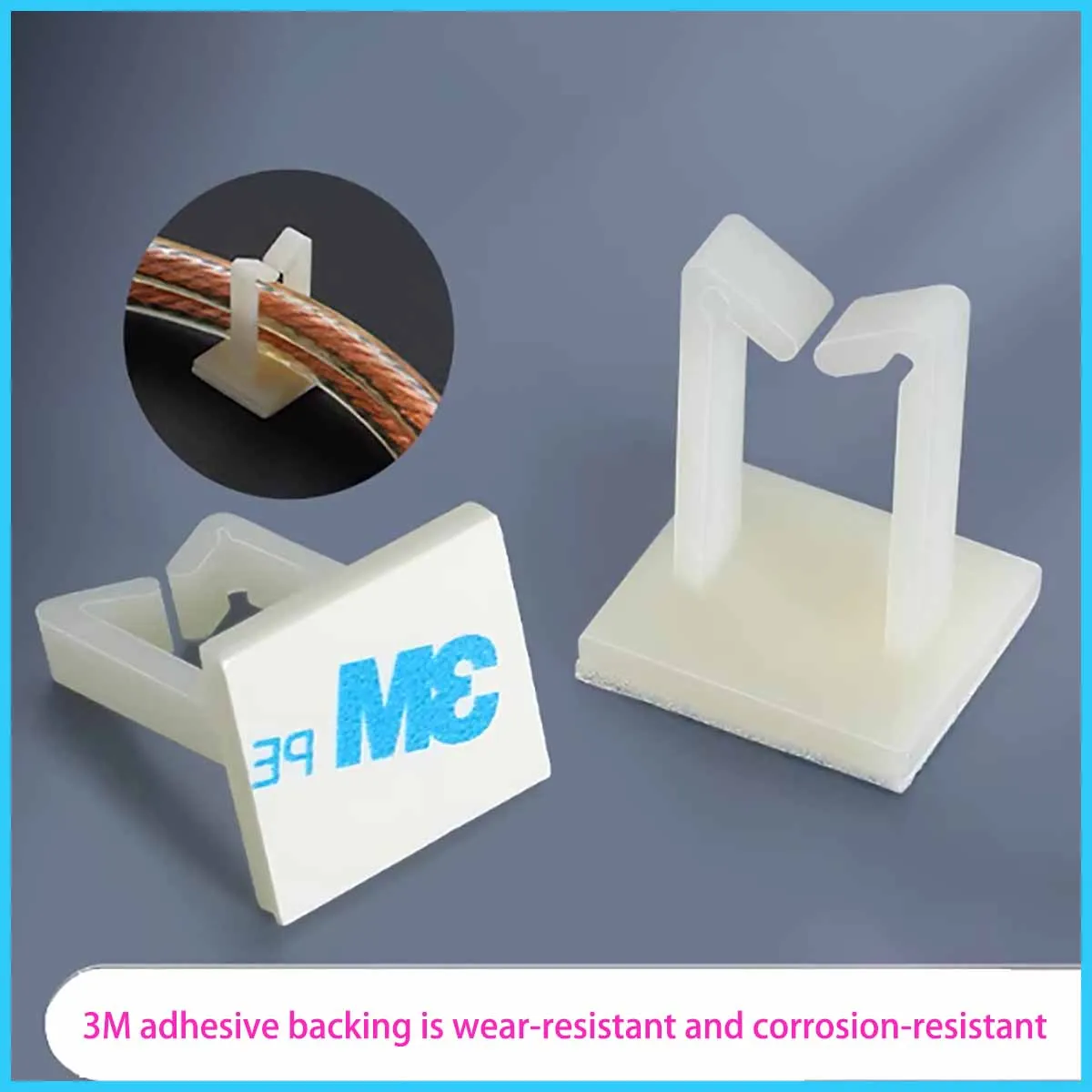 WT Adhesive wiring fixing seat, nylon adhesive wire clamping type saddle-shaped wire clamp, plastic wire organizer