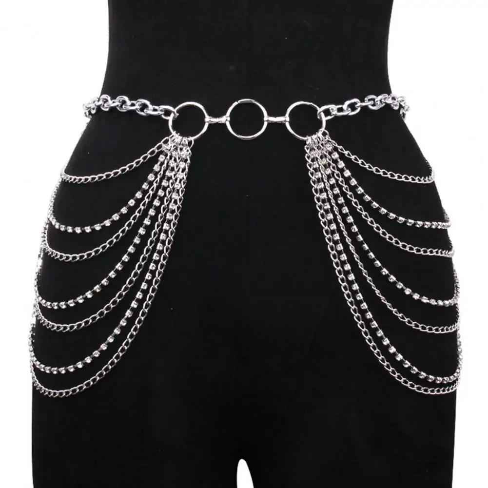 Waist Chain Jewelry Women Alloy Waist Chain Multi-layer Tassel Belly Chain Adjustable Harness Belt Sexy Waist Corset Thigh
