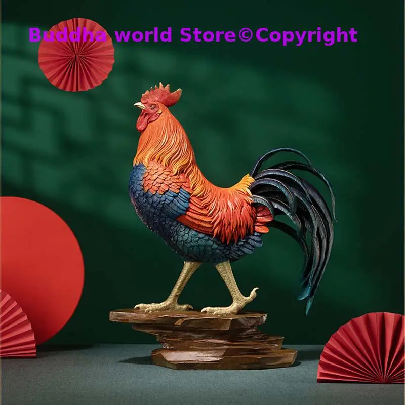 2025 Stock market Company business Good luck copper Cock sculpture DAJI DA LI Home hall High grade Decorative ornament