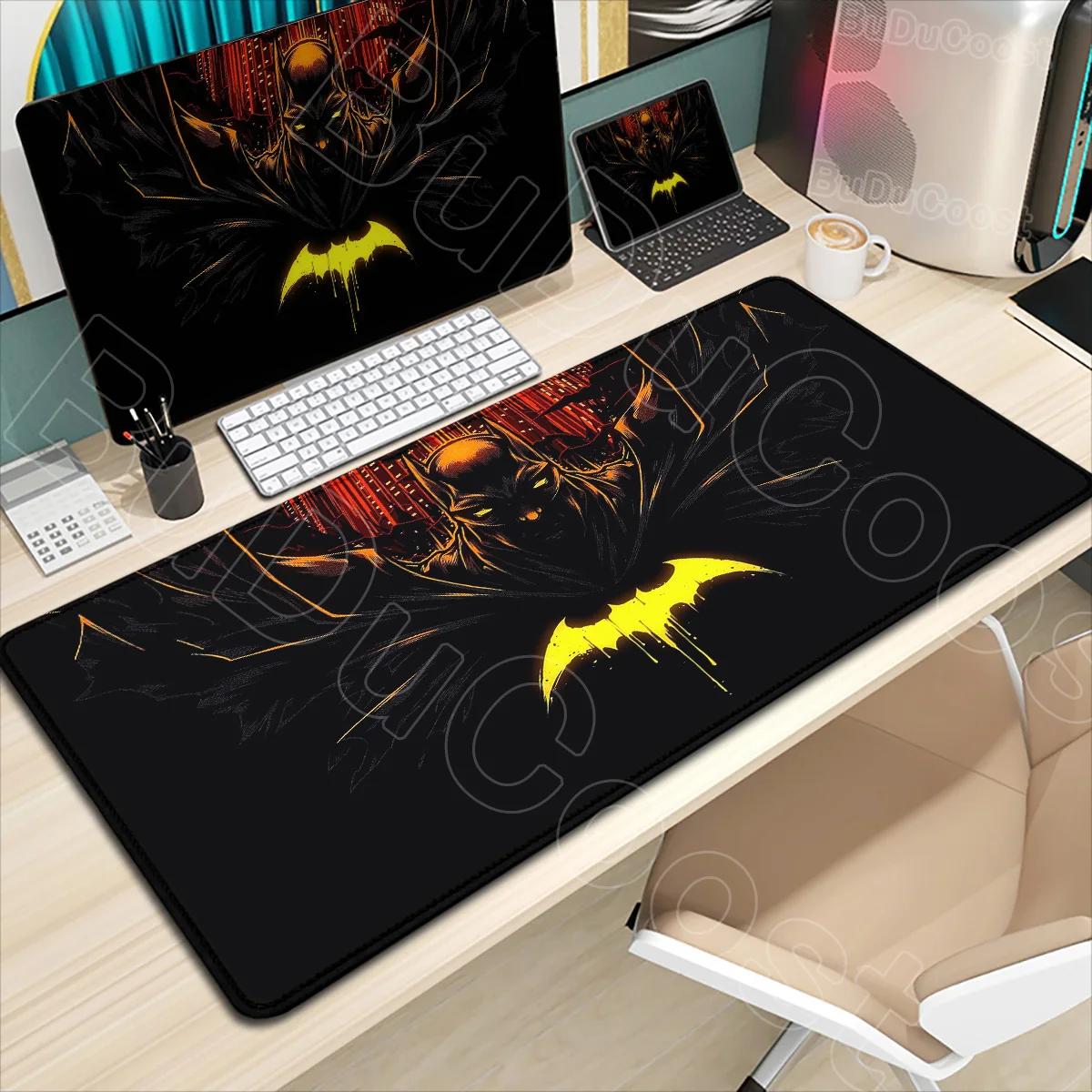 B-Batman 마우스 패드 HD 대형 게임 미끄럼 방지 고무 키보드 데스크 매트 사무실 노트북 컴퓨터 Pc 게이머 캐비닛 마우스 패드 Xxl 카펫