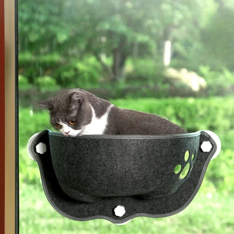 

1PC Cat's Nest Hammock French Window Suction Cup Cat's Aerial Villa Cat's Pet's Nest Glass Suction Cup Felt