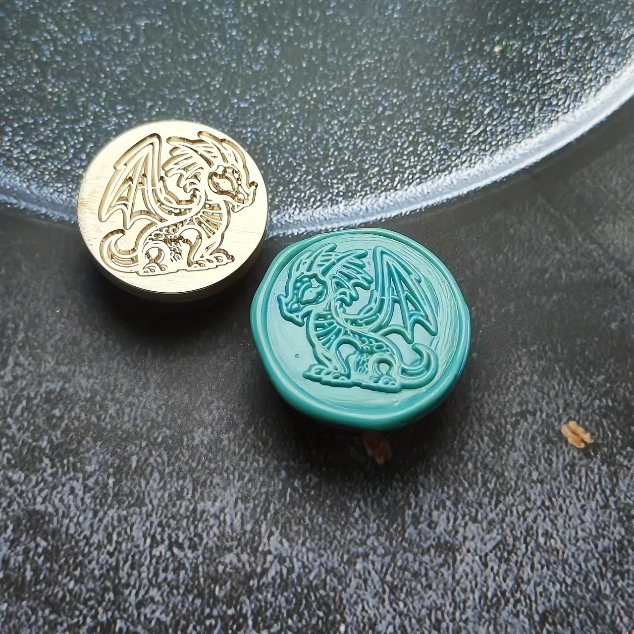 1pc Dragon Series Seal Stamp, Round Fire Lacquer Seal Stamp Head, Fire Lacquer Wax Sealing Tool, Brass Seal Stamp Accessories,