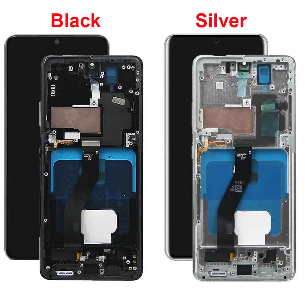 S21Ultra Screen with Fingerprints, for Samsung Galaxy S21 Ultra 5G G998B Lcd Display with Frame Touch Digital Screen Replacement