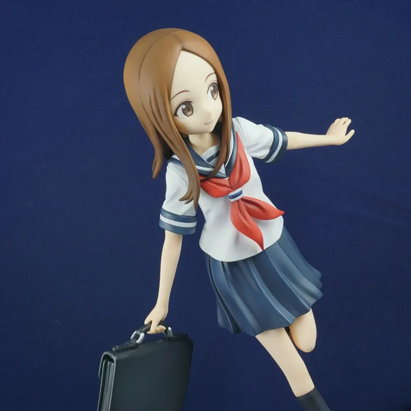 20cm 놀리는 마스터 Takagi-San Takagi 집에 가는 길 애니메이션 소녀 그림 모델 동상 컬렉션 데스크탑 장식 장식품 장난감