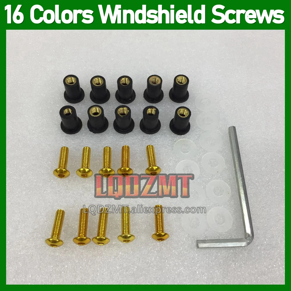 31pcs Moto Body Windshield Bolts For KAWASAKI NINJA ZXR 250 ZXR250 1991 1992 1993 94 1995 1996 1997 1998 Windscreen Nuts Screws