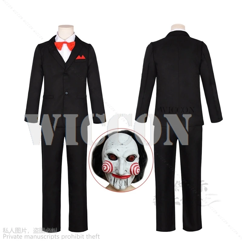 Horror Movie Saw Cosplay Killer Cosplay Costume Coat Mask Suit Uniform Women Men Carnival Party Saw Costume Full Set Anime Cos