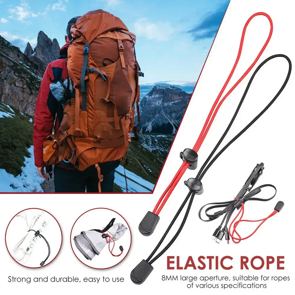 Elastic Rope Strong High Quality Durable Plastic Buckle Lightweight Elastic Rope for Outdoor Backpack Hiking Stick Holder