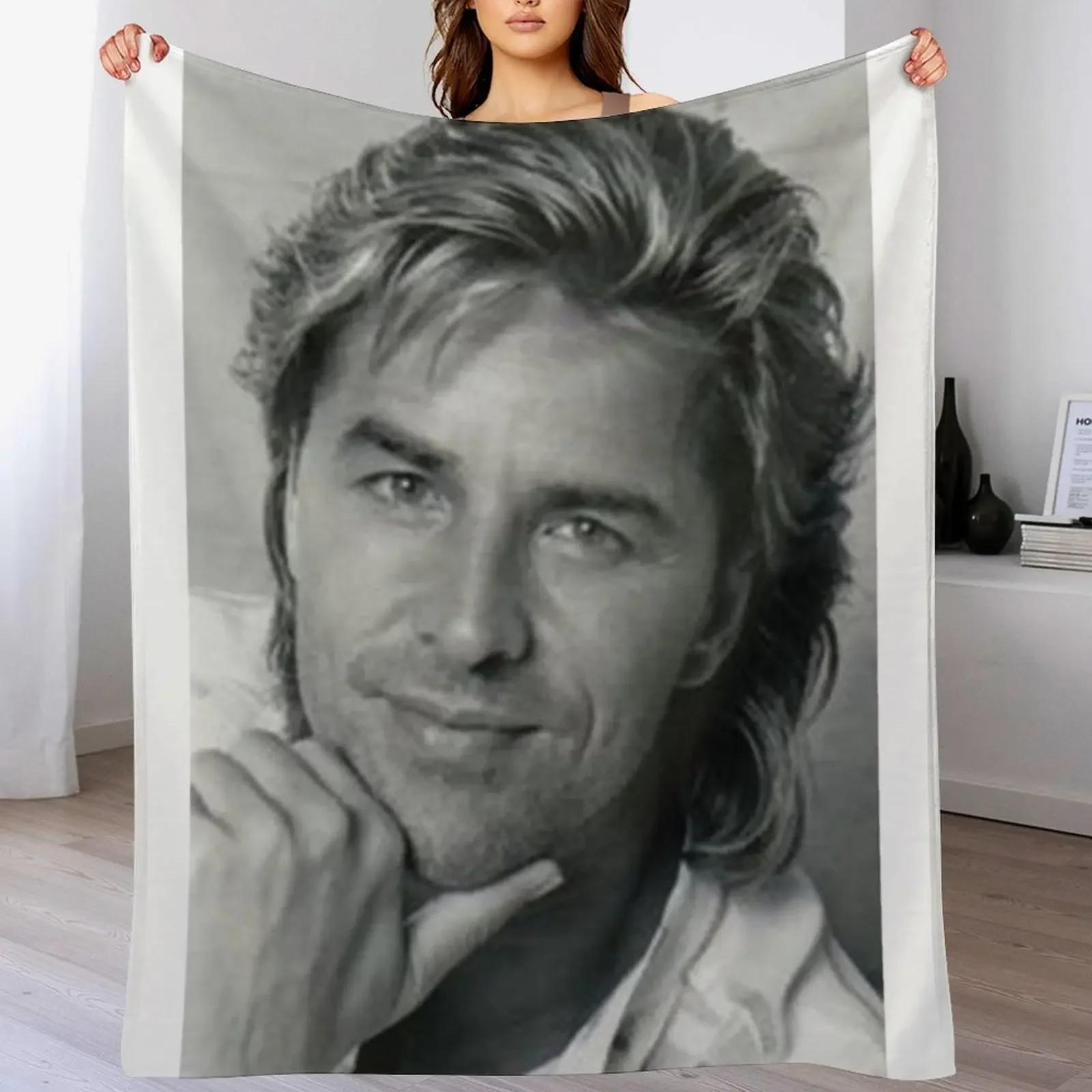 

Don Johnson Throw Blanket Luxury Thicken Plaid on the sofa Furry Nap Blankets