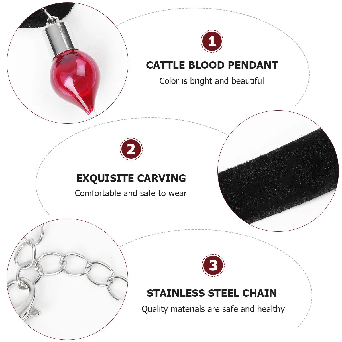 

1Pcs Blood Bottle Necklace Gothic Halloween Neck Jewelry Adjustable Pretty Special Xmas Party Accessory Necklace