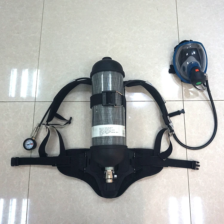HG-6.8F Positive Pressure Air Supply Gas Cylinder for SCBA 6.8L 30Mpa Epoxy Resin Shell 15-Year Service Life