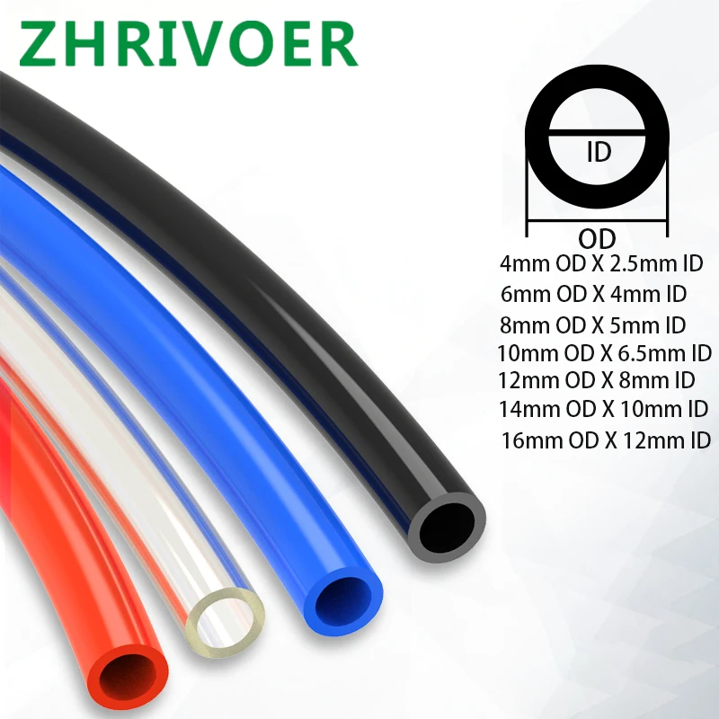 

1m pneumatic hose pu pipe 4 * 2.5 mm 6 * 4 mm 8 * 5 mm 10 * 6.5 mm 12 * 8 14 * 10 mm 16 * 12 mm air tube compressor hose