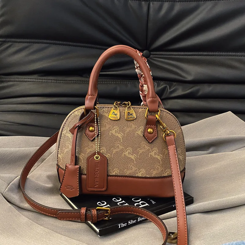 classic-vintage-horse-print-mini-dome-satchel-trendy-versatile-crossbody-handbag-with-top-handle-scarf