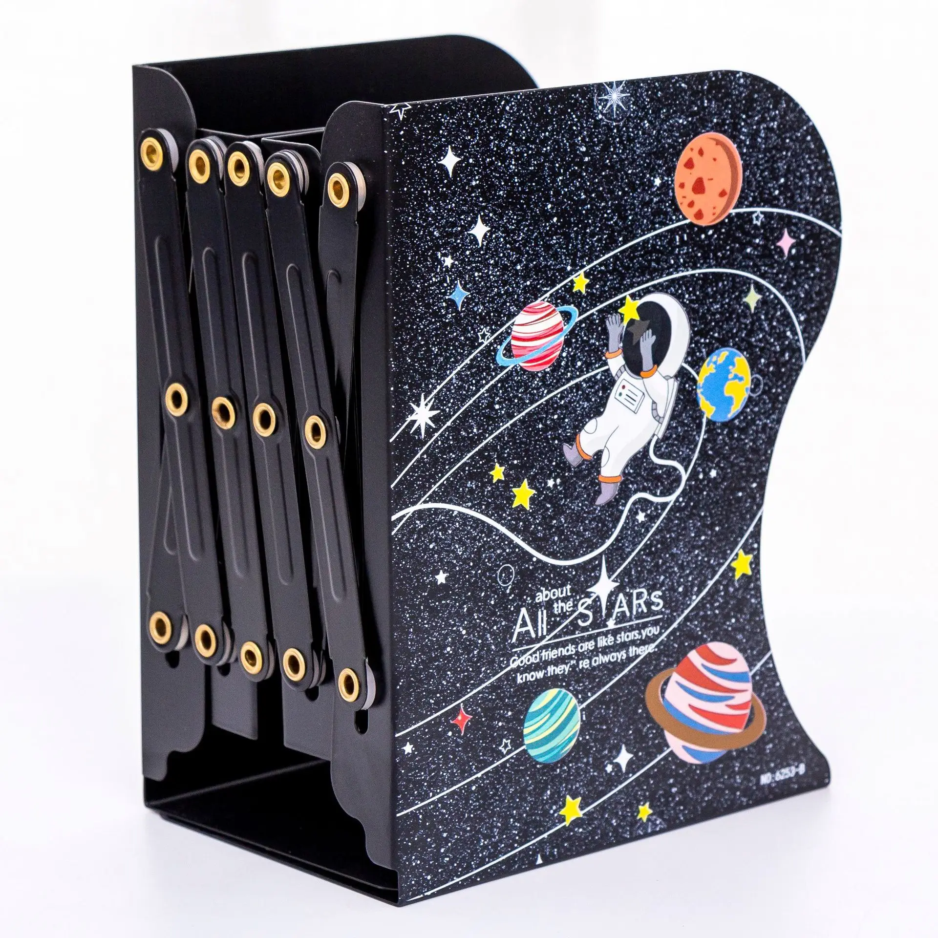 

Universe Starry Sky Series Retractable Bookends Metal Desk Book Holder Desks Organizer Office School Home Bookshelf Stationery