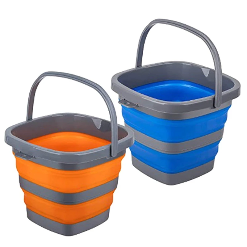 

New 10L Foldable Plastic Bucket Rectangular Bucket For House Space Saving Outdoor Garden Or Camping Portable Fishing Bucket