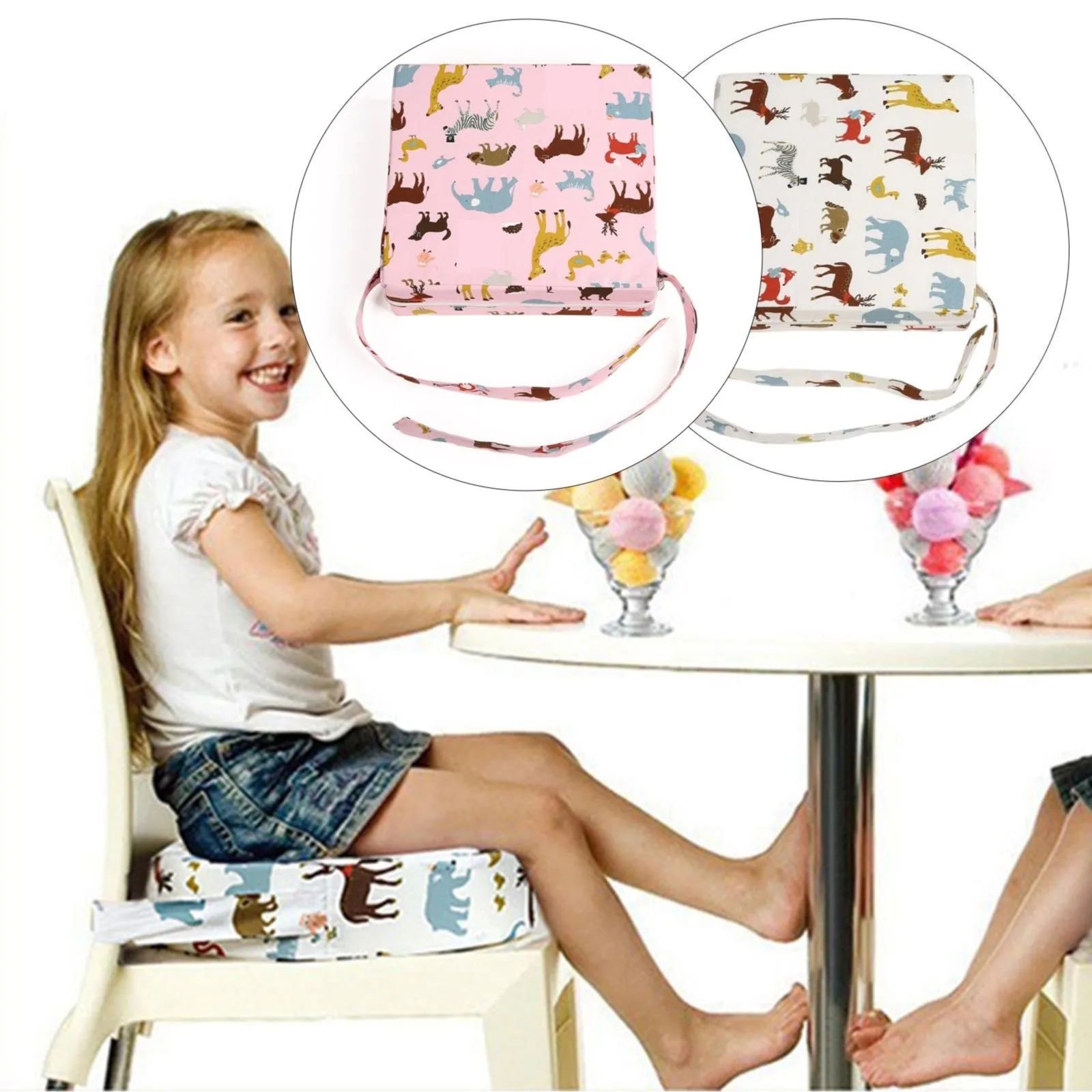 Demountable Booster Seat For Dining Table High Booster Cushion Heightening Cushion For Toddler Animal Home Cushion