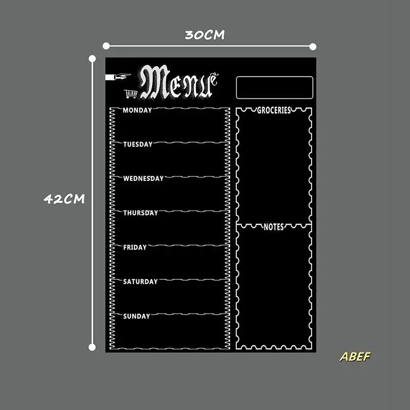ورقة سبورة بيضاء مغناطيسية A3 لثلاجة المطبخ، ثلاجة متعددة الأغراض، تقويم سبورة بيضاء أسبوعية لتخطيط القائمة مع 8 أقلام