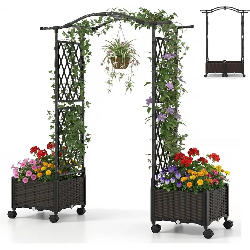

Self-Watering 58 Tall Tomato Planter with Arch Trellis, Wheels, Drainage, Ideal for Outdoor or Indoor Gardening, Perfect for Cli