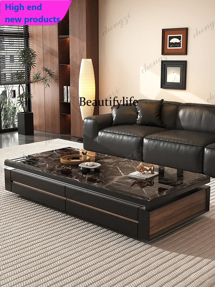 Villa coffee table marble countertop large apartment living room antique tea machine advanced senseA68